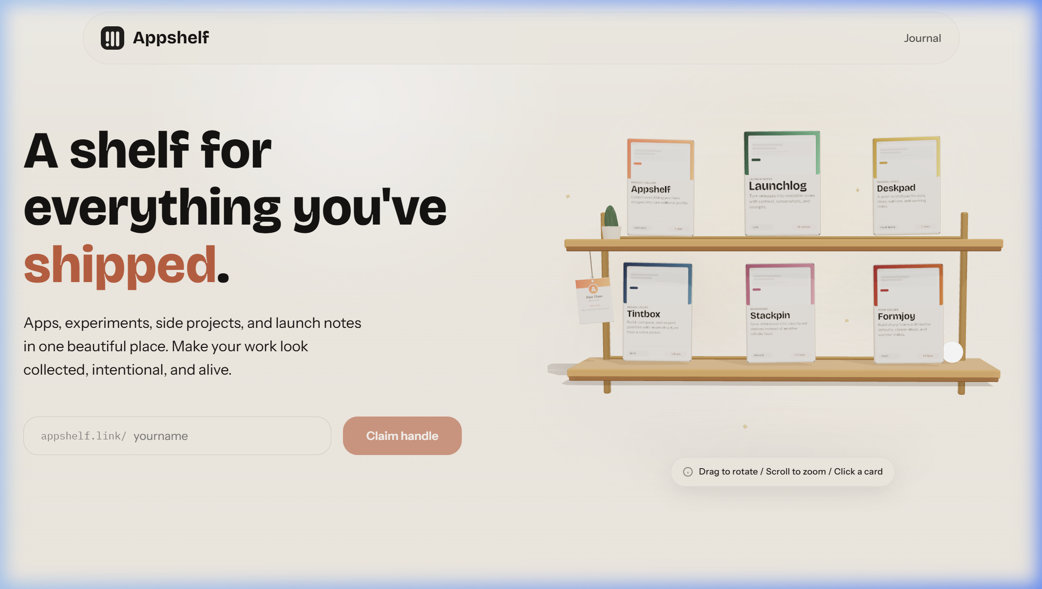 App Content Shelf Appshelf - A shelf for everything you've shipped